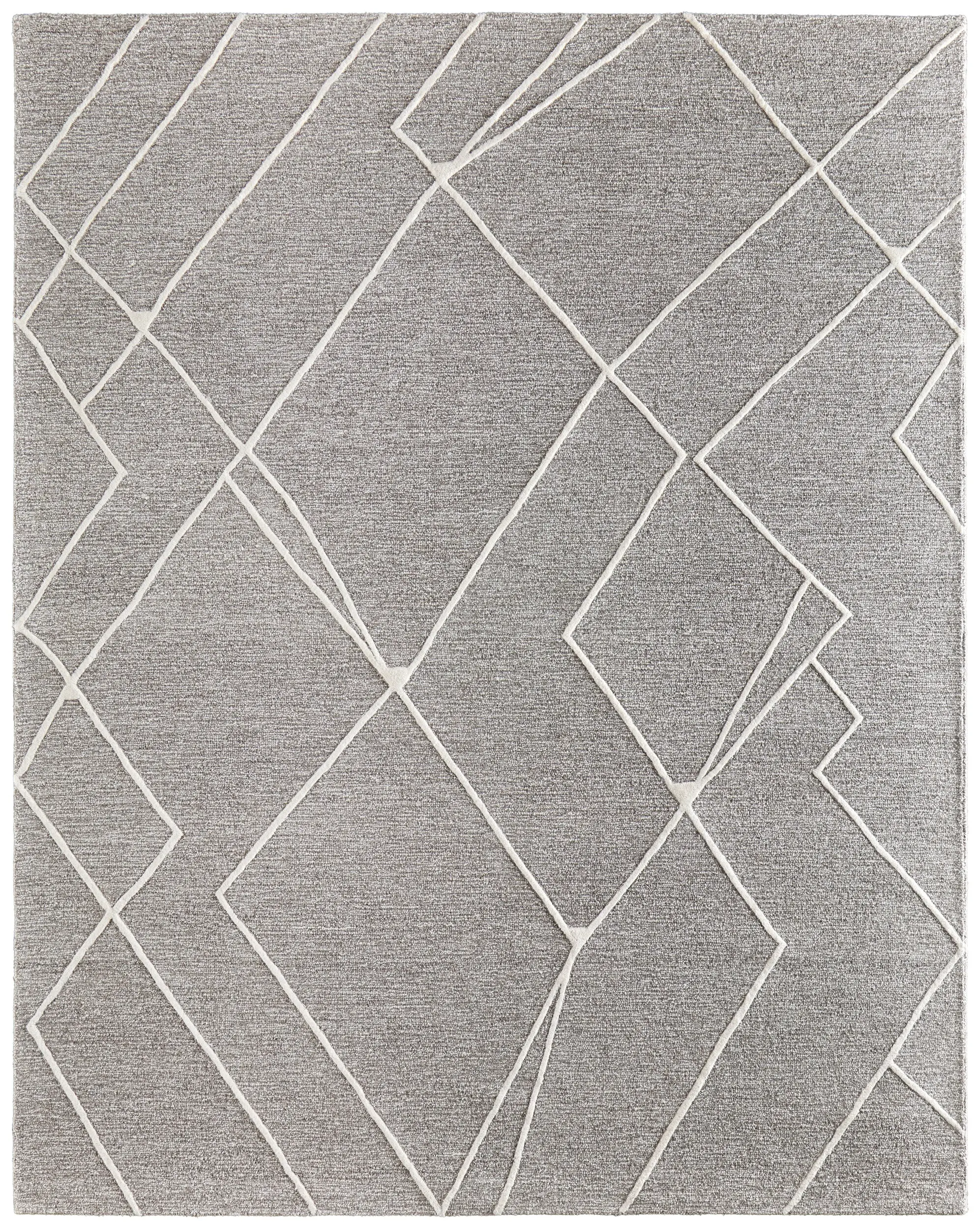 Euclid 5 x 8 Gray and Ivory Area Rug-1