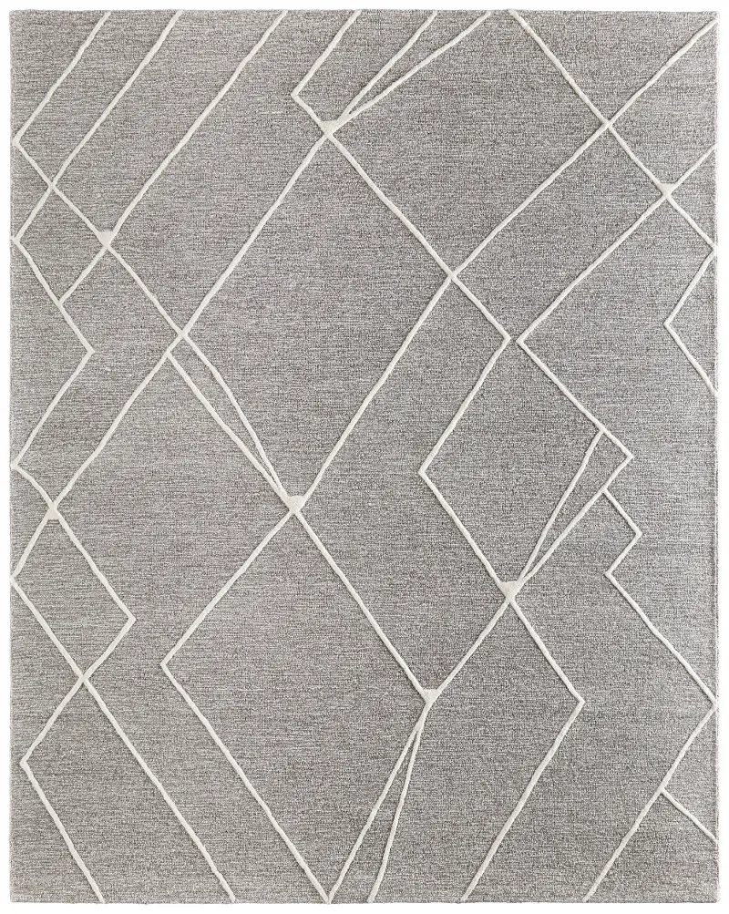 Euclid 5 x 8 Gray and Ivory Area Rug