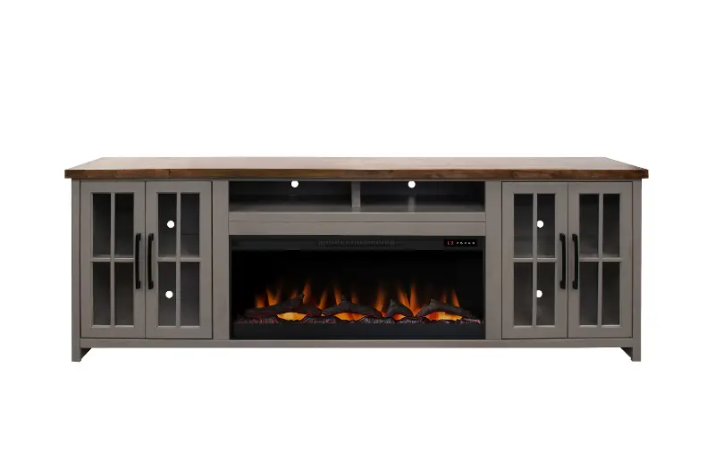 Avon Gray Fireplace TV Stand