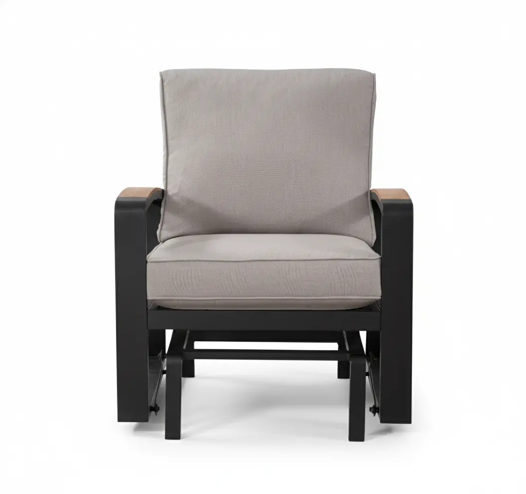 Bruges Gray Gliding Patio Lounge Chair-3