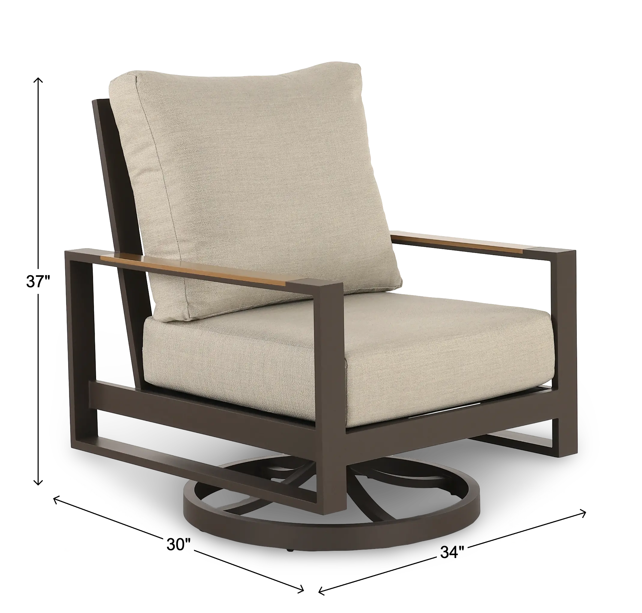 Hudson Beige Patio Lounge Chair with Motion-3