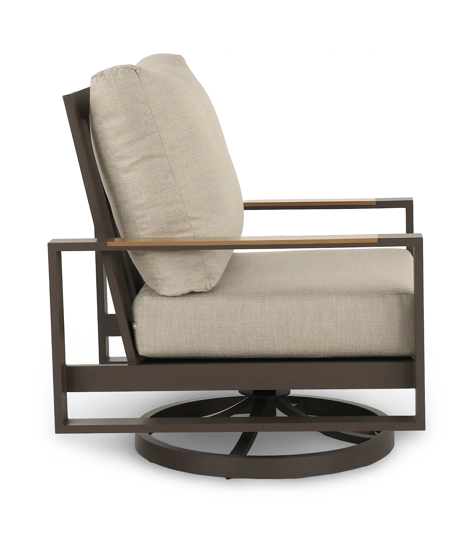 Hudson Beige Patio Lounge Chair with Motion-5