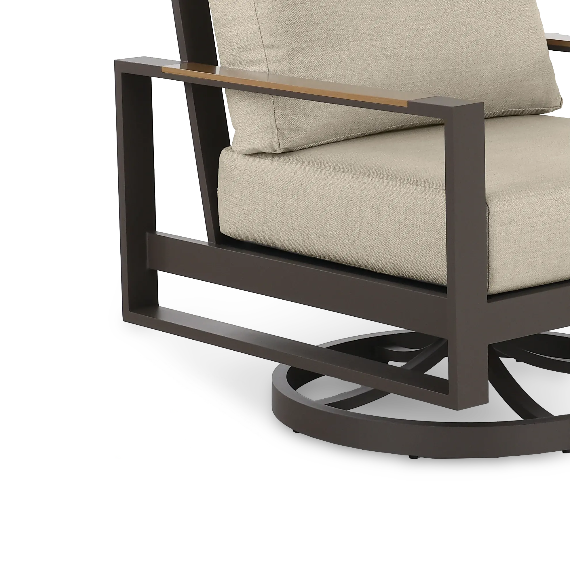 Hudson Beige Patio Lounge Chair with Motion-7