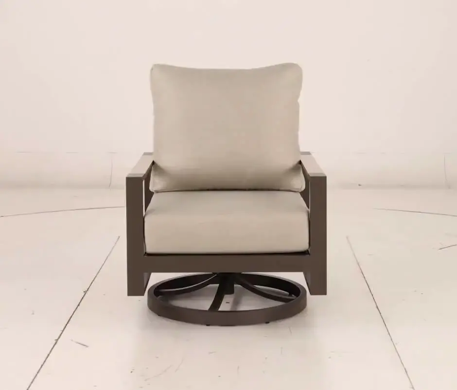 Hudson Beige Patio Lounge Chair with Motion-9