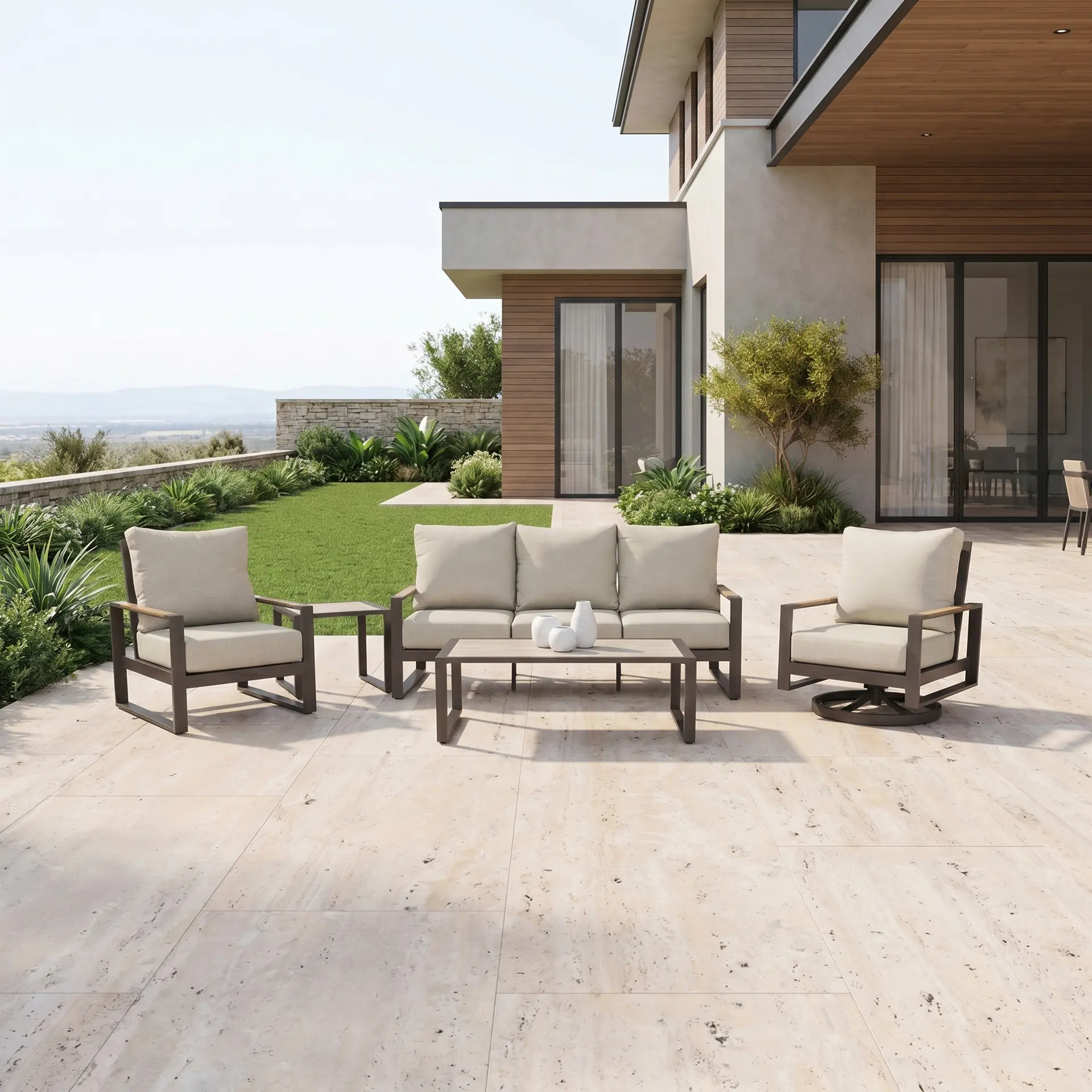 Hudson Beige Patio Lounge Chair-11