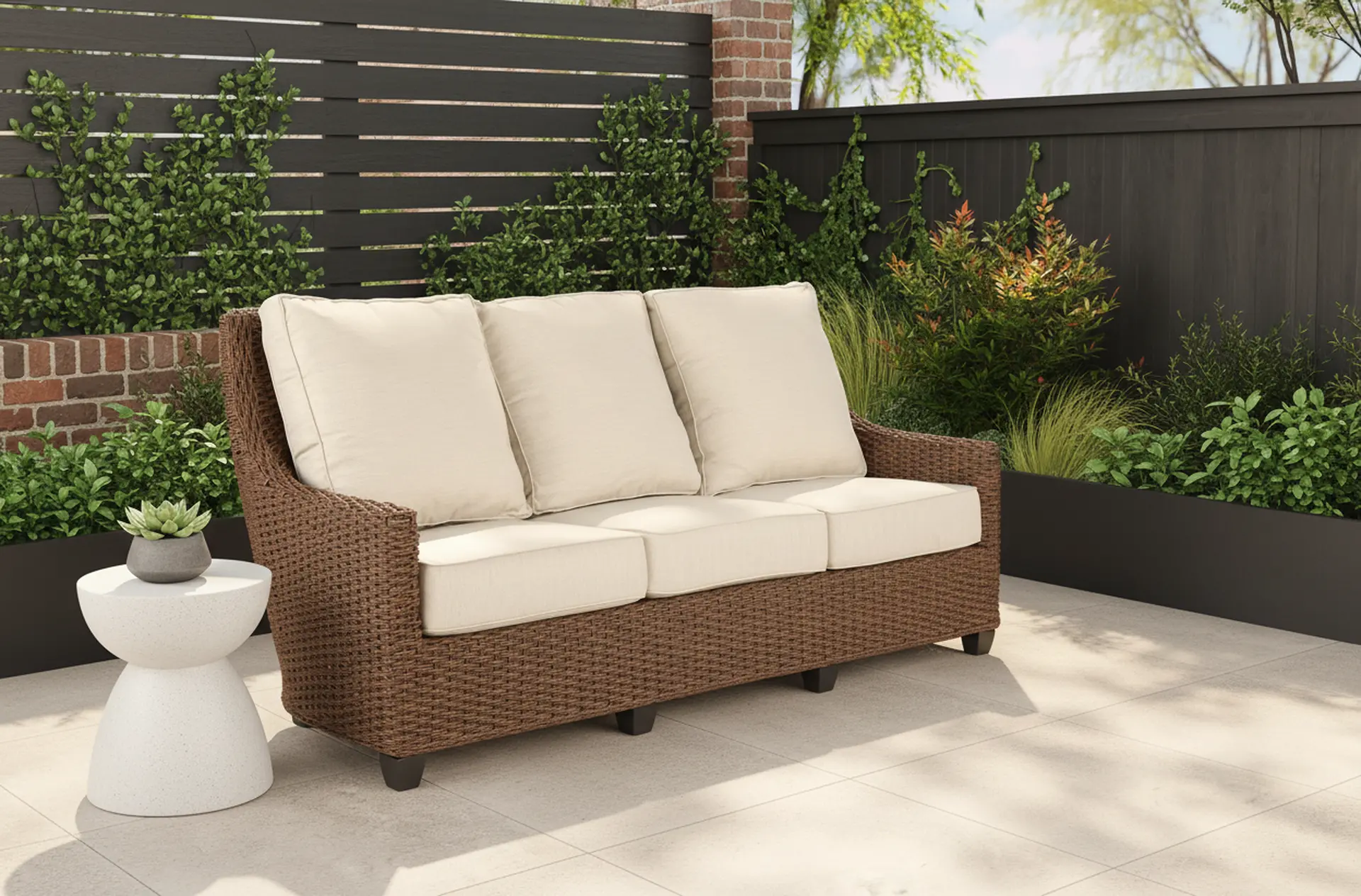 Labelle Beige Patio Sofa-2