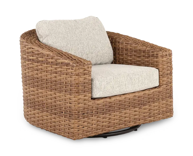 Julian Brown Patio Swivel Lounge Chair