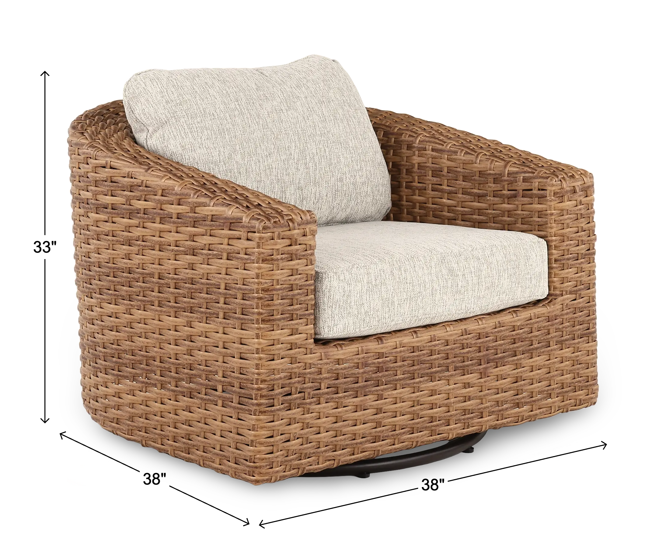 Julian Brown Patio Swivel Lounge Chair-3