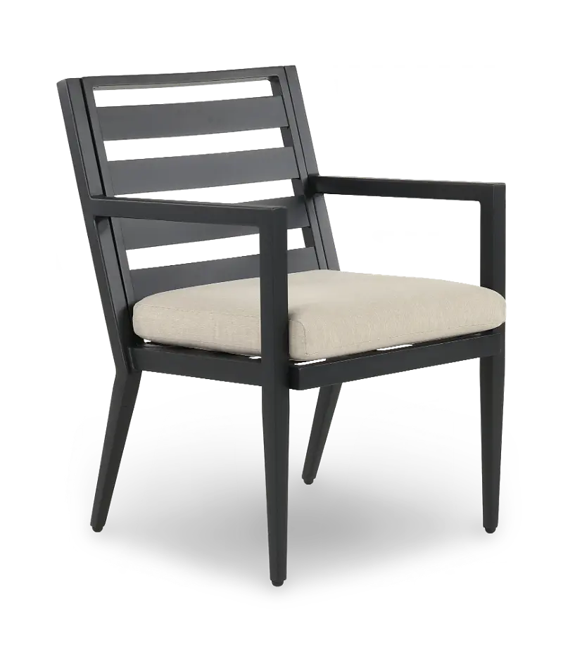 Portland Black and Tan Patio Dining Chair