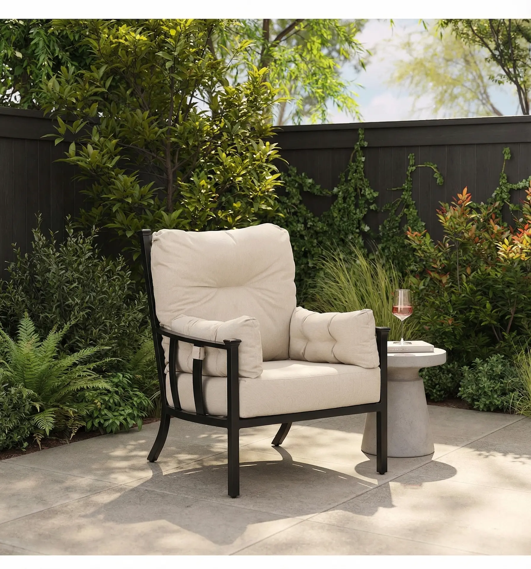 Seville Beige Patio Club Chair-2