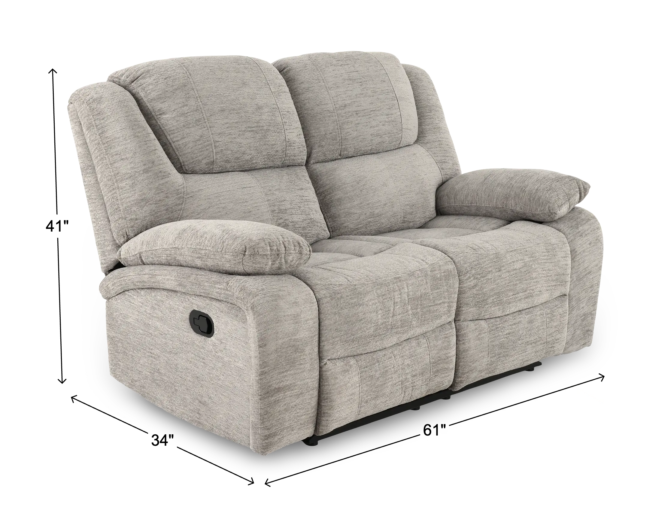 Hyde Park Tweed Gray Reclining Loveseat-3