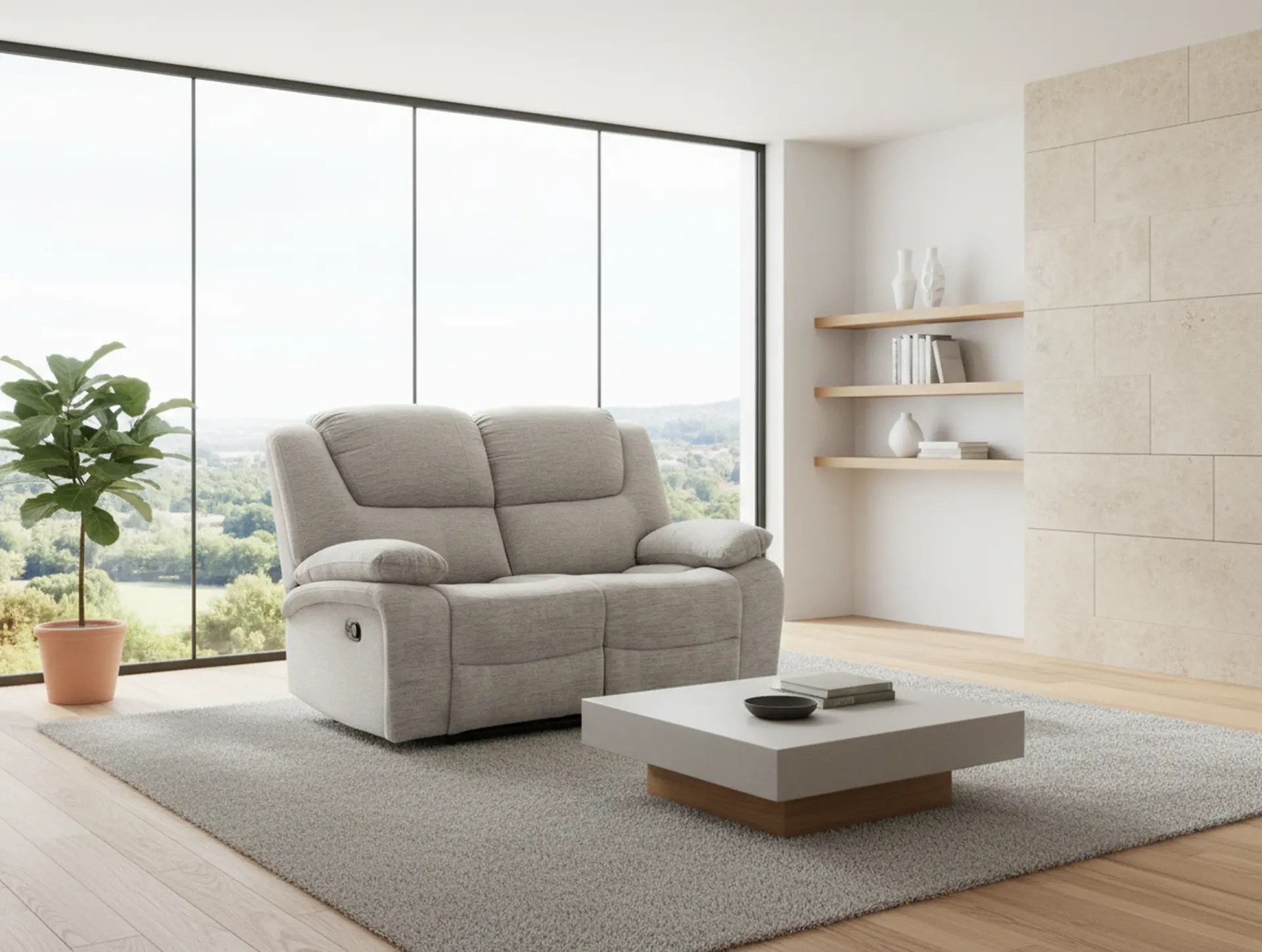 Hyde Park Tweed Gray Reclining Loveseat-8