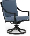 Charlotte Blue Patio Swivel Dining Chair