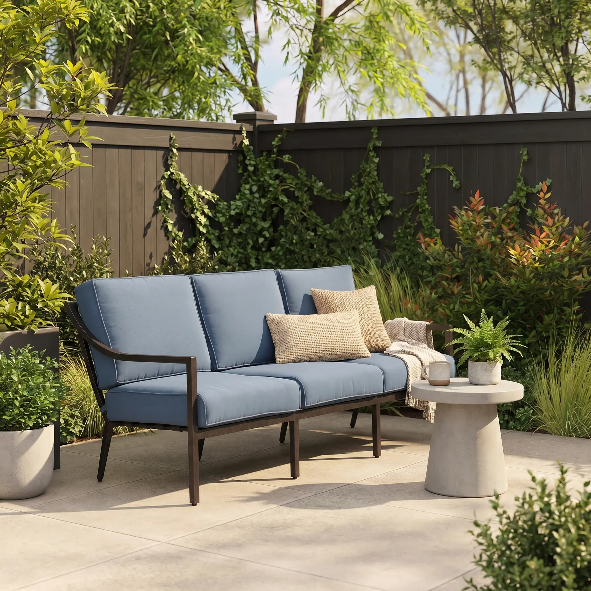 Charlotte Blue Patio Sofa-2