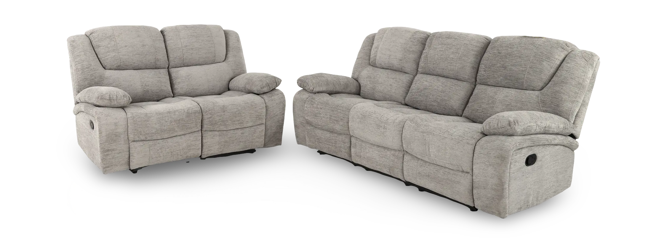 Hyde Park Tweed Gray 2 Piece Sofa and Loveseat Set-1