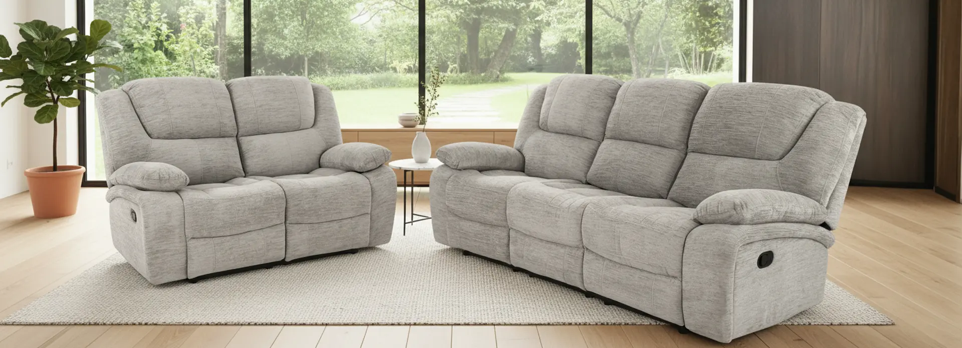 Hyde Park Tweed Gray 2 Piece Sofa and Loveseat Set-7