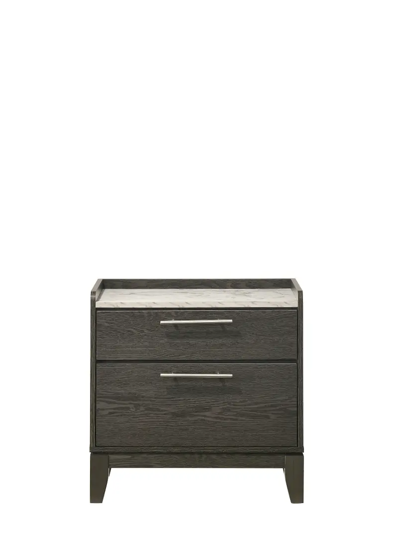 Nadia Dark Gray 2-Drawer Nightstand