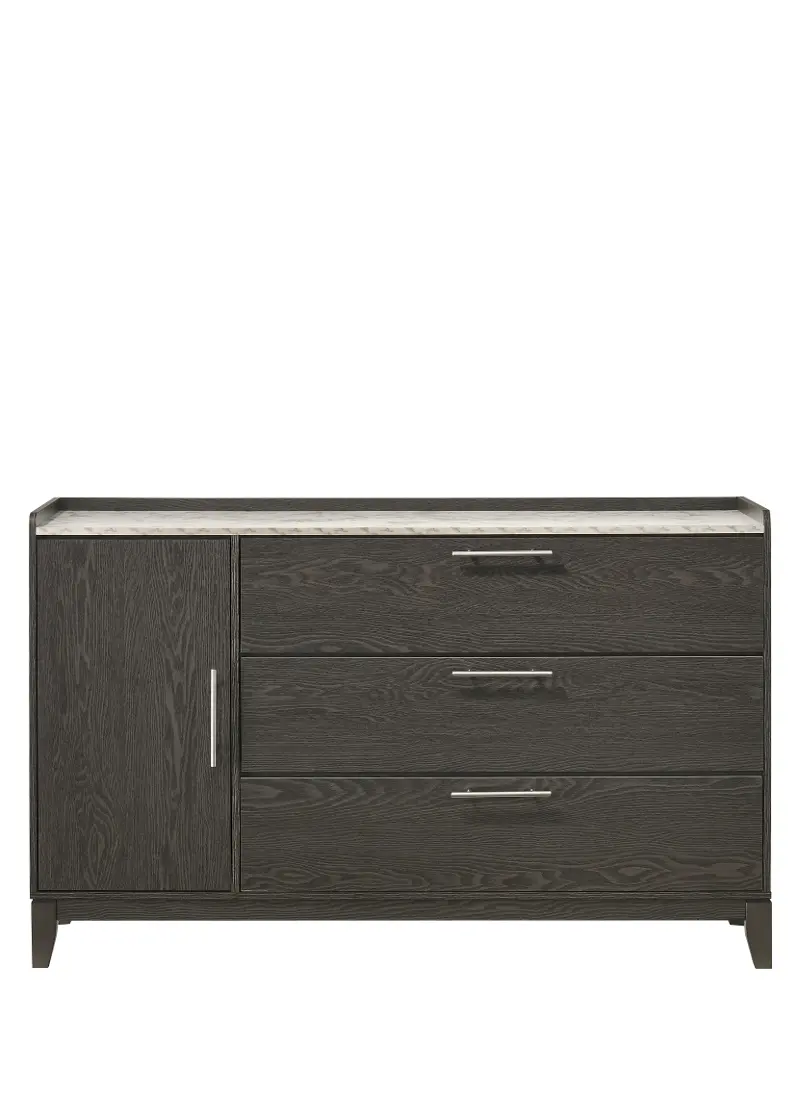 Nadia Dark Gray 3-Drawer Dresser