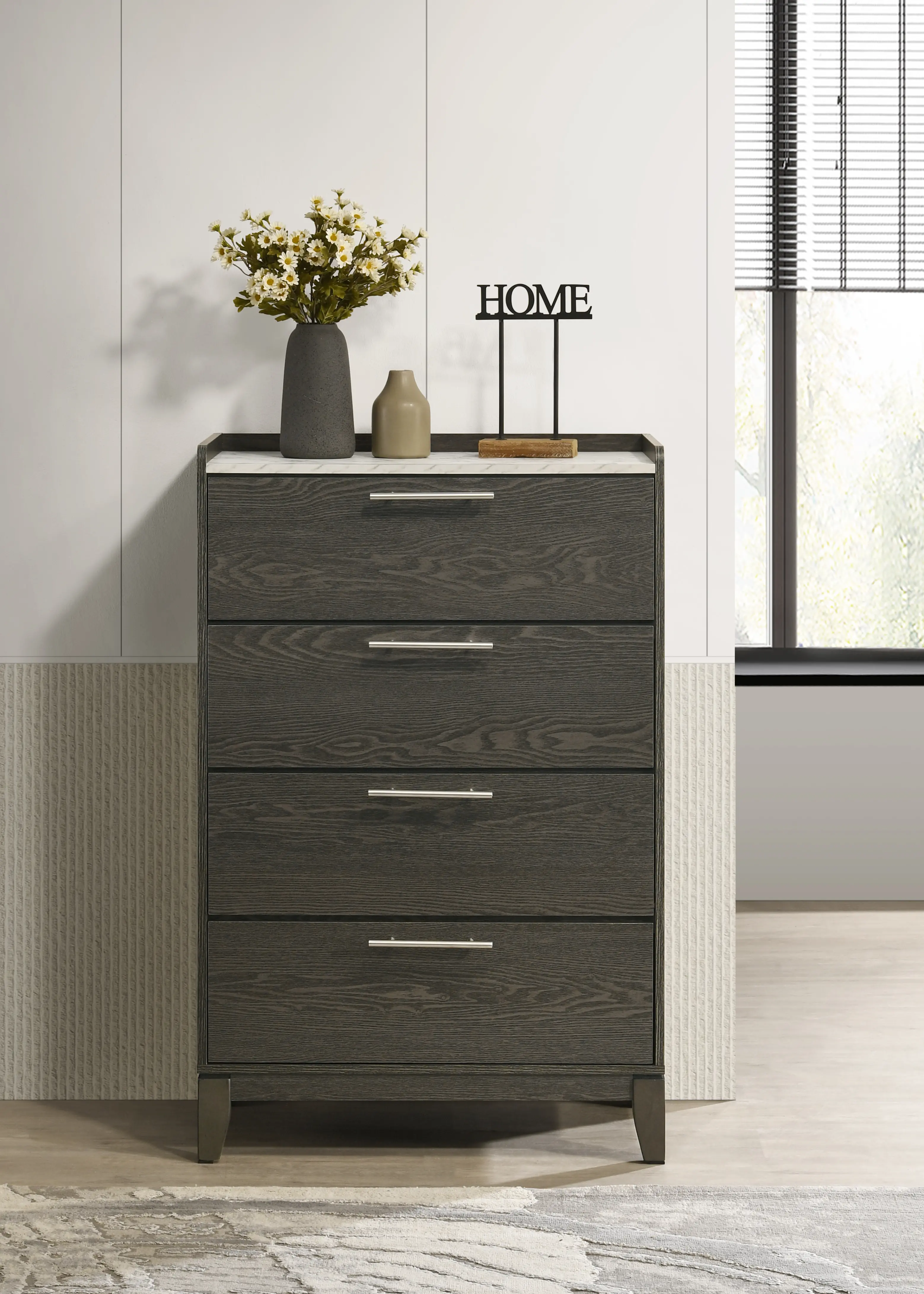 CHD101-N35 Nadia Dark Gray 4-Drawer Chest-1