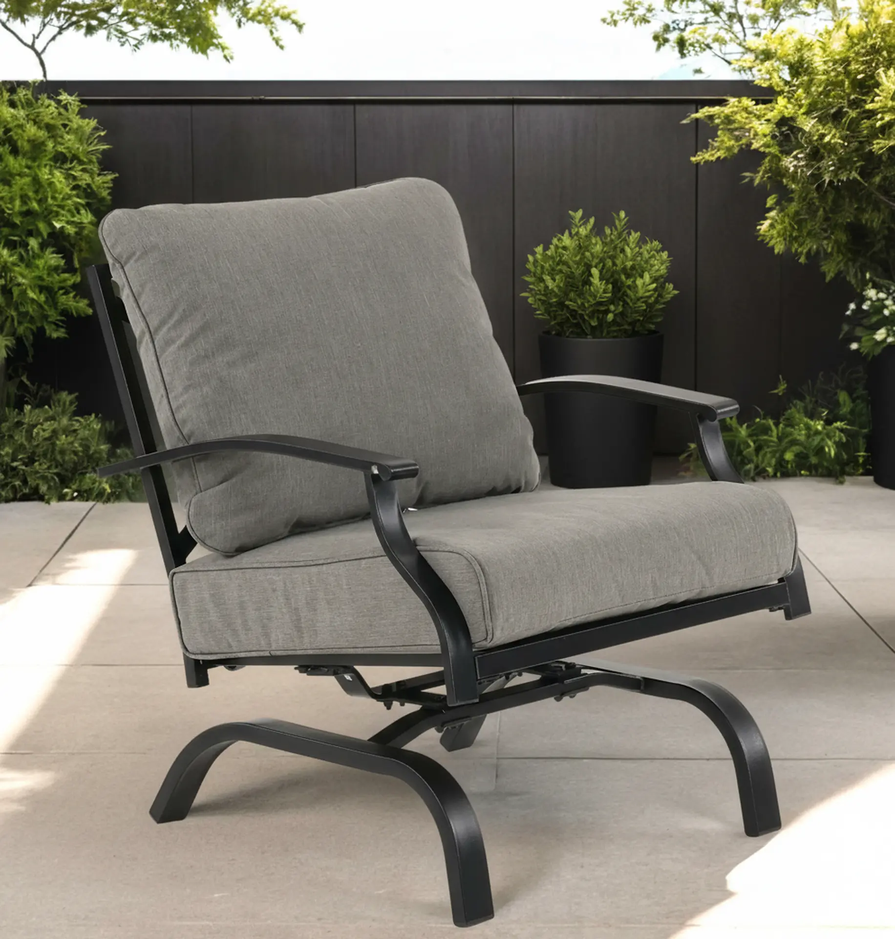 Franklin Gray Patio Club Chair with Motion-10