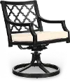 Lucia Brown Patio Swivel Rocker Dining Chair