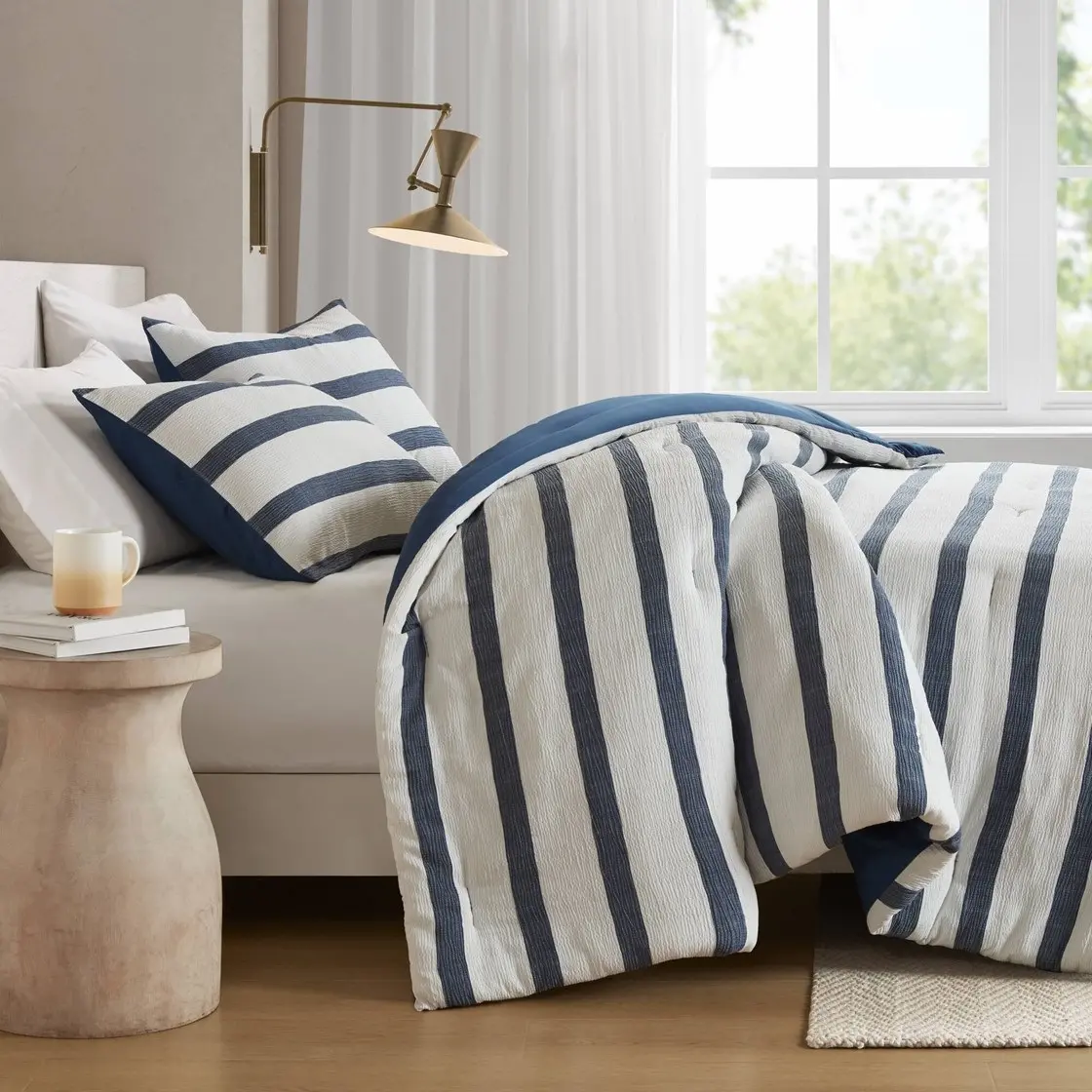 Twin Blue Stripe Comforter 2-Piece Set-3