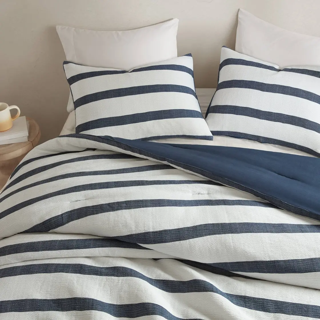 Twin Blue Stripe Comforter 2-Piece Set-4