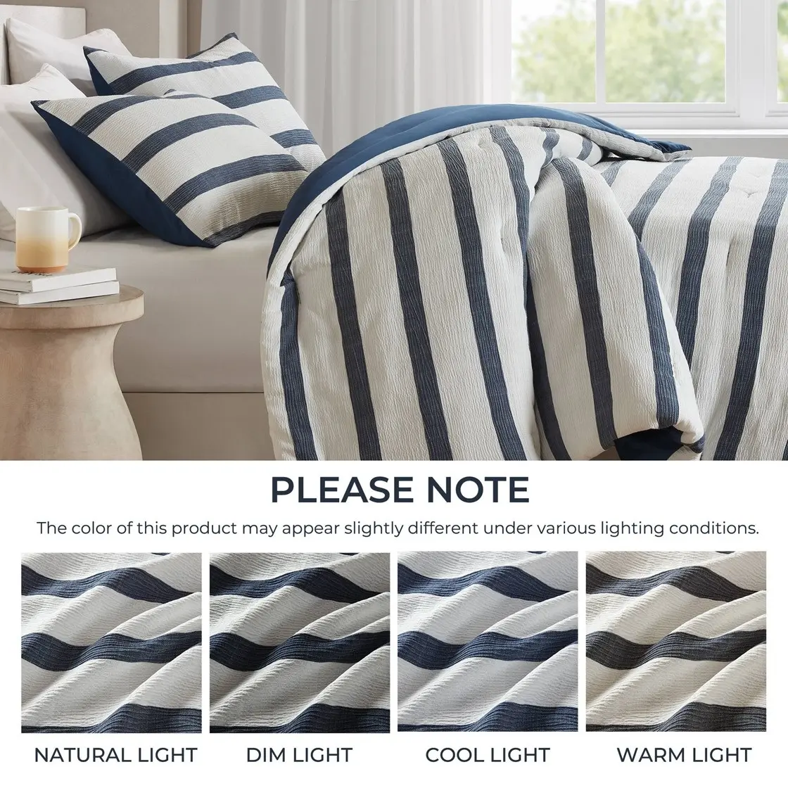 Twin Blue Stripe Comforter 2-Piece Set-9