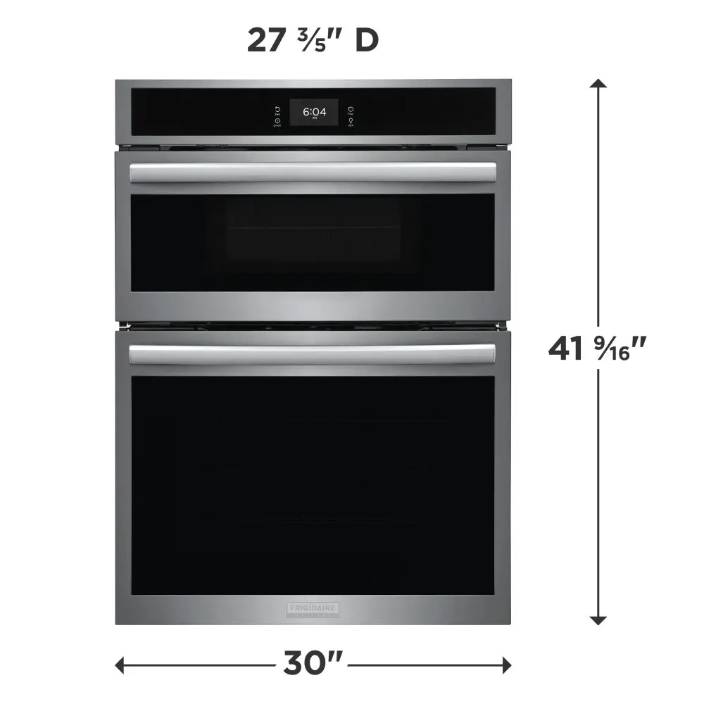 GCWM3070AF Frigidaire Gallery 30 Electric Wall Oven and Microwave Combination with Stone-Baked Pizza - Stainless Steel-3
