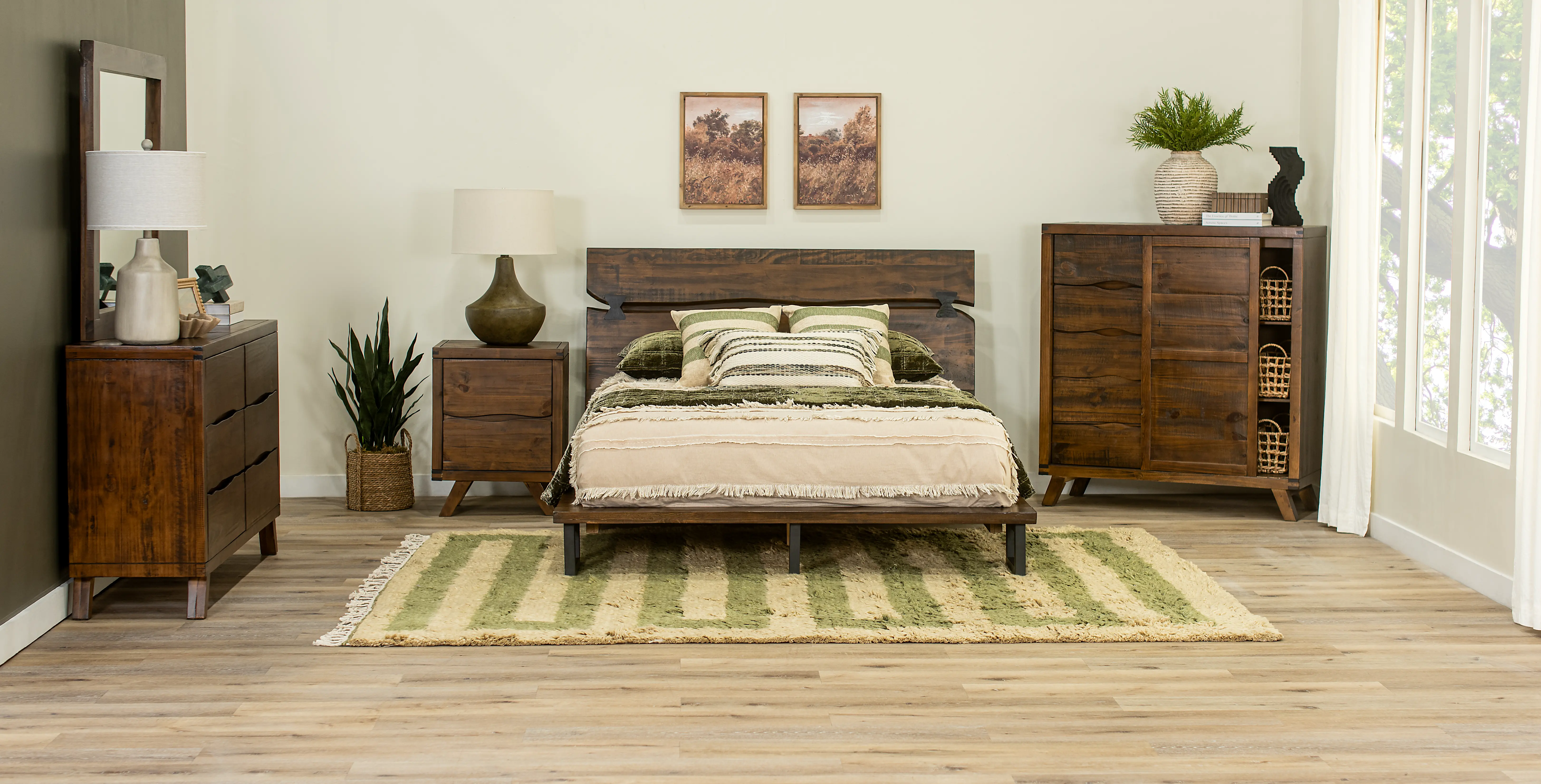 Nativa Brown Live Edge King Platform Bed-2