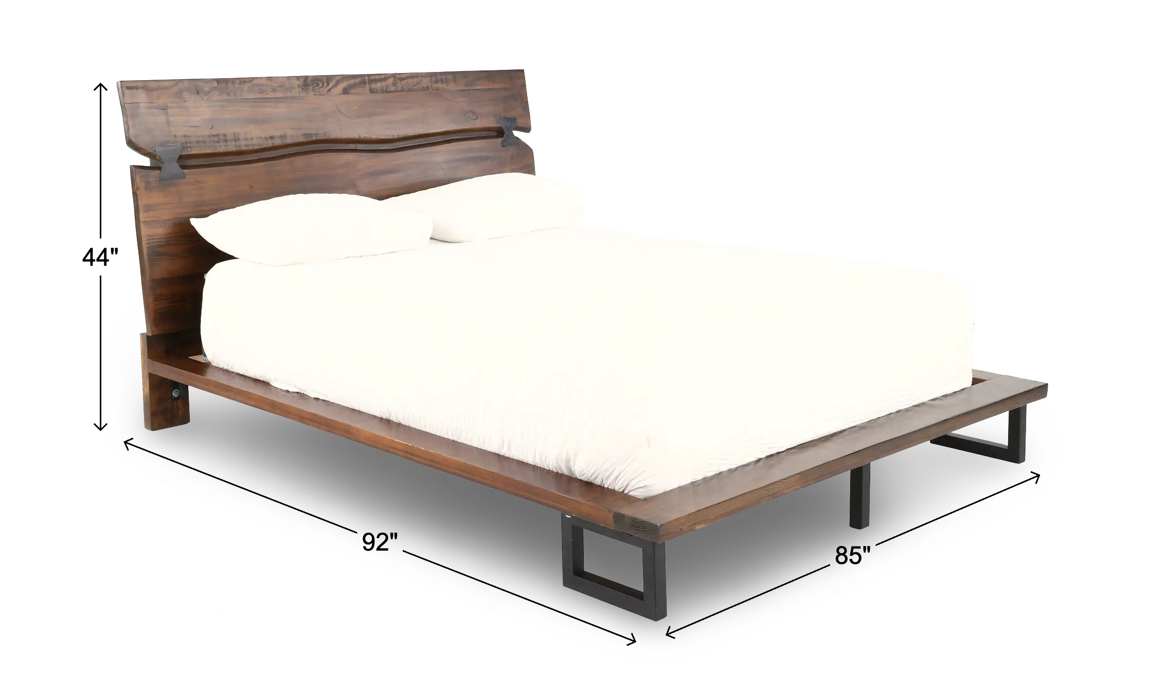 Nativa Brown Live Edge King Platform Bed-3