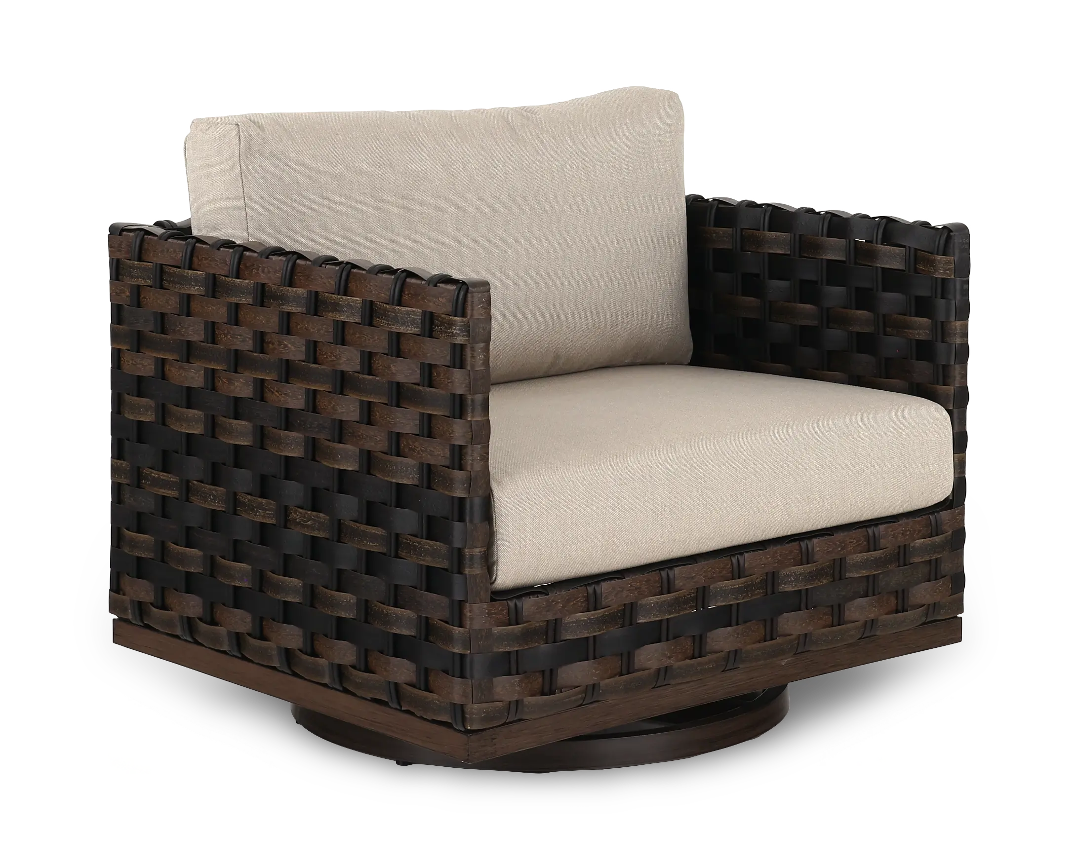 Ellsworth Beige Patio Swivel Lounge Chair-1