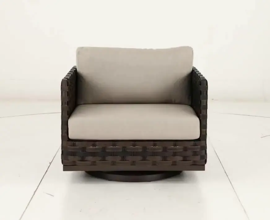 Ellsworth Beige Patio Swivel Lounge Chair-10