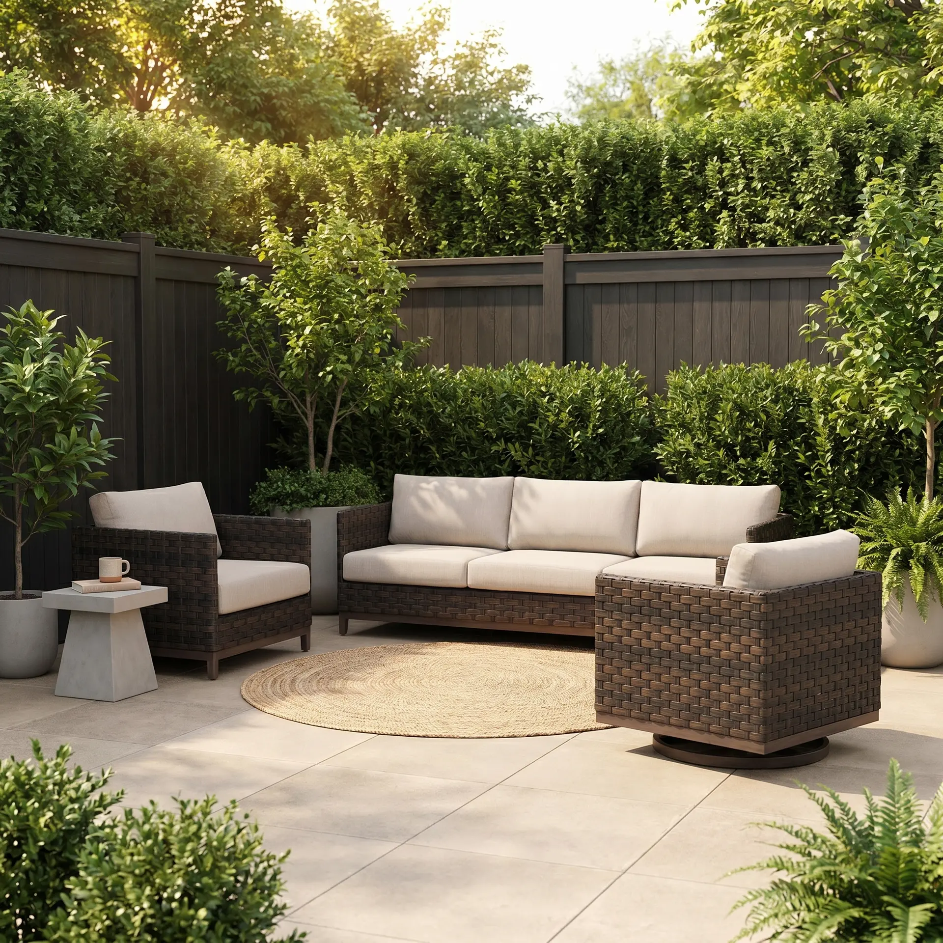 Ellsworth Beige Patio Swivel Lounge Chair-11