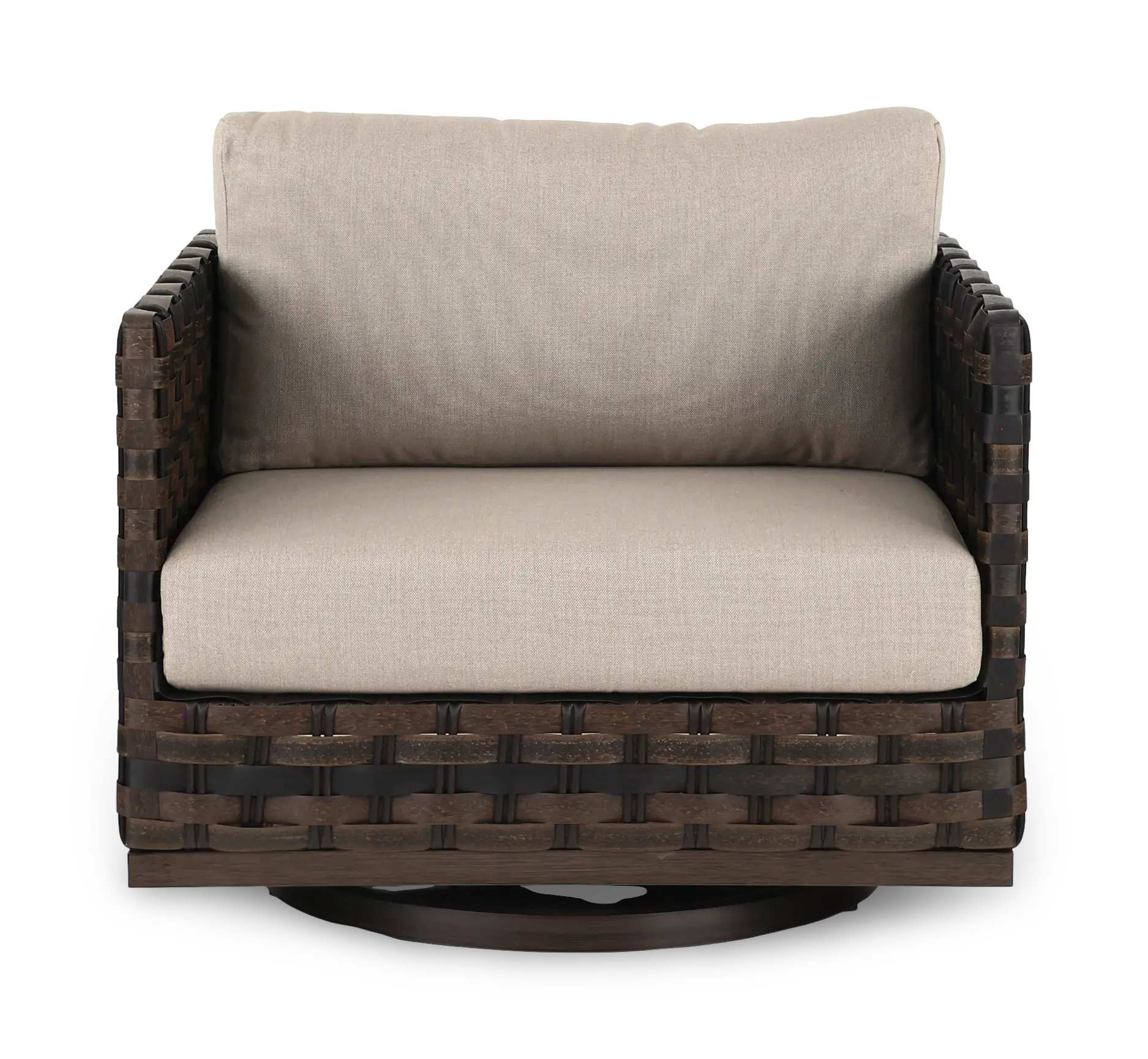 Ellsworth Beige Patio Swivel Lounge Chair-4