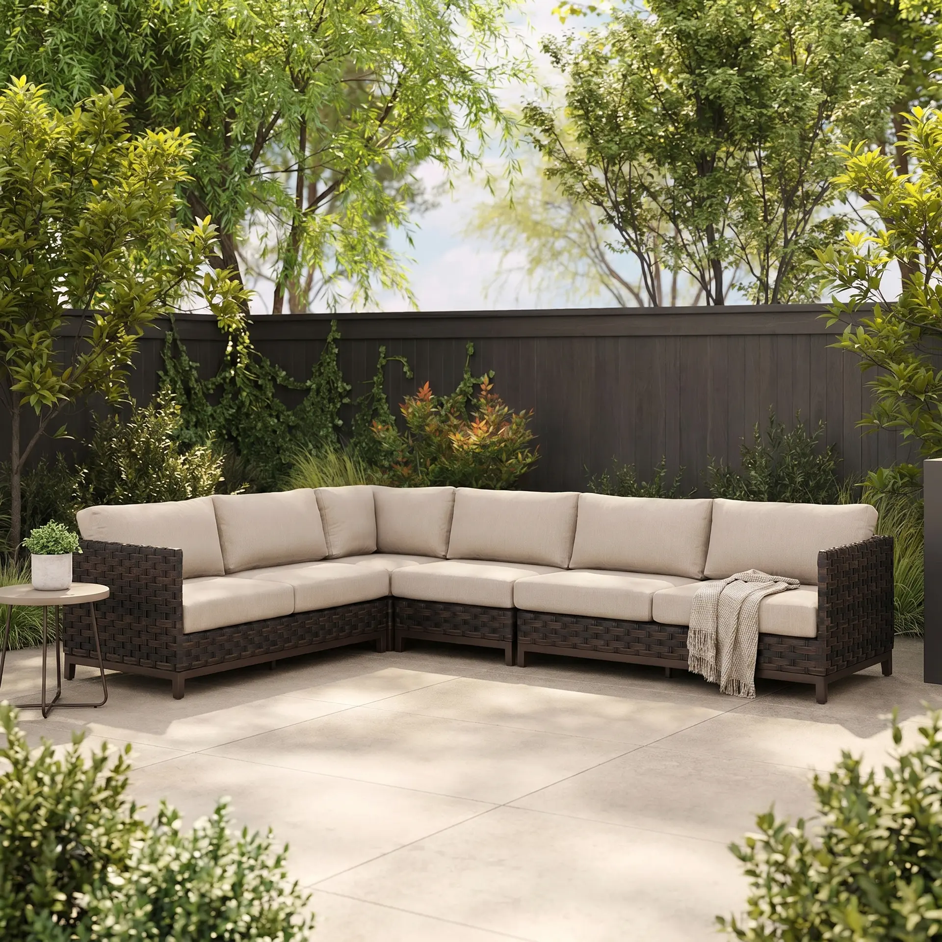 Ellsworth Beige 4 Piece Patio Sectional-2