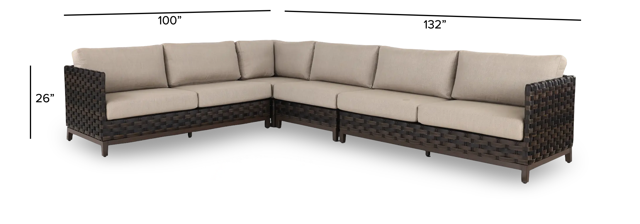 Ellsworth Beige 4 Piece Patio Sectional-3