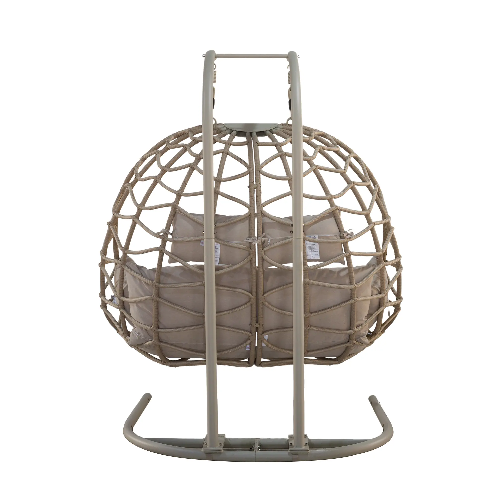 Bew Beige Double Basket Patio Chair-2