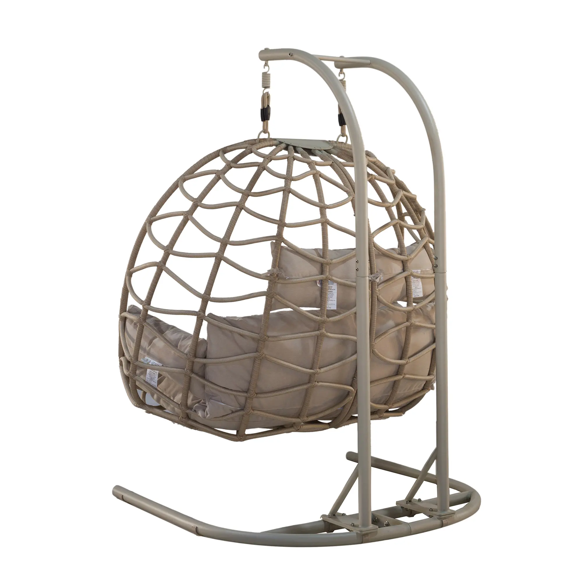 Bew Beige Double Basket Patio Chair-3