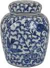Blue and White Jar with Lid