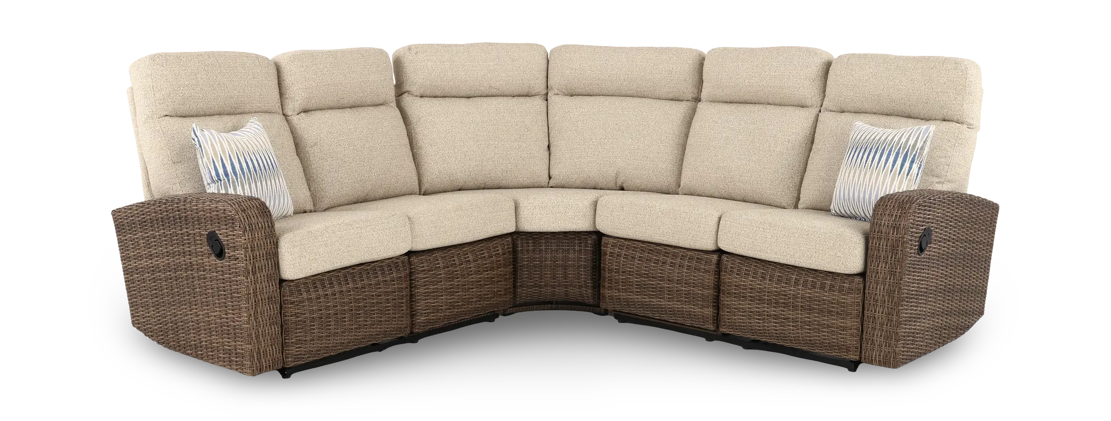 Pebble Beige 3 Piece Patio Sectional with Motion-1