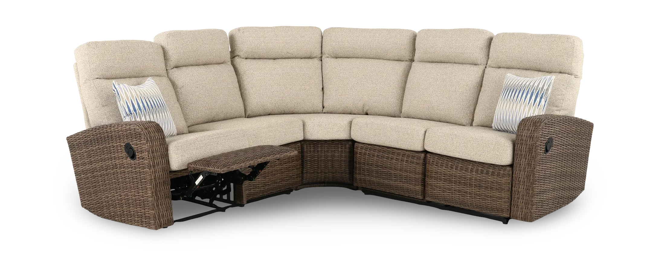 Pebble Beige 3 Piece Patio Sectional with Motion-3