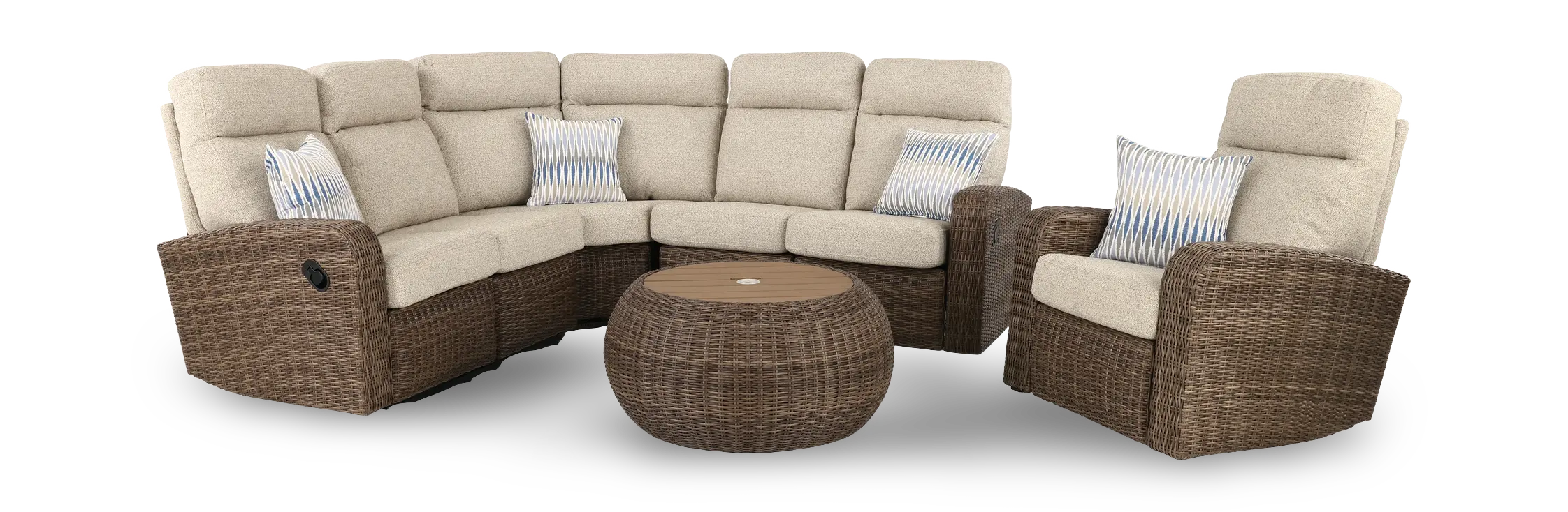 Pebble Beige Swivel and Glide Patio Recliner-13