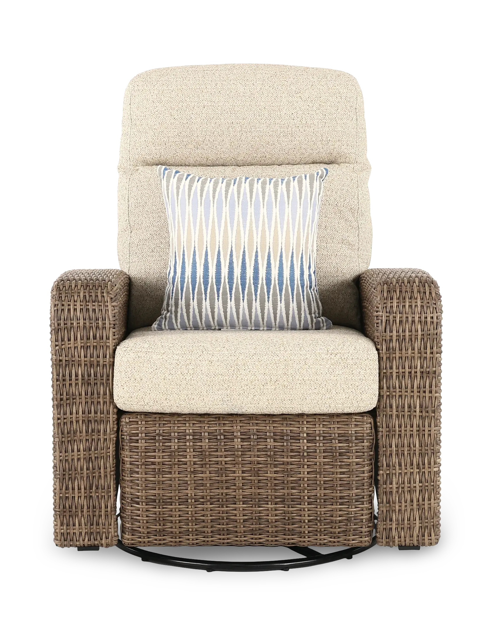 Pebble Beige Swivel and Glide Patio Recliner-4