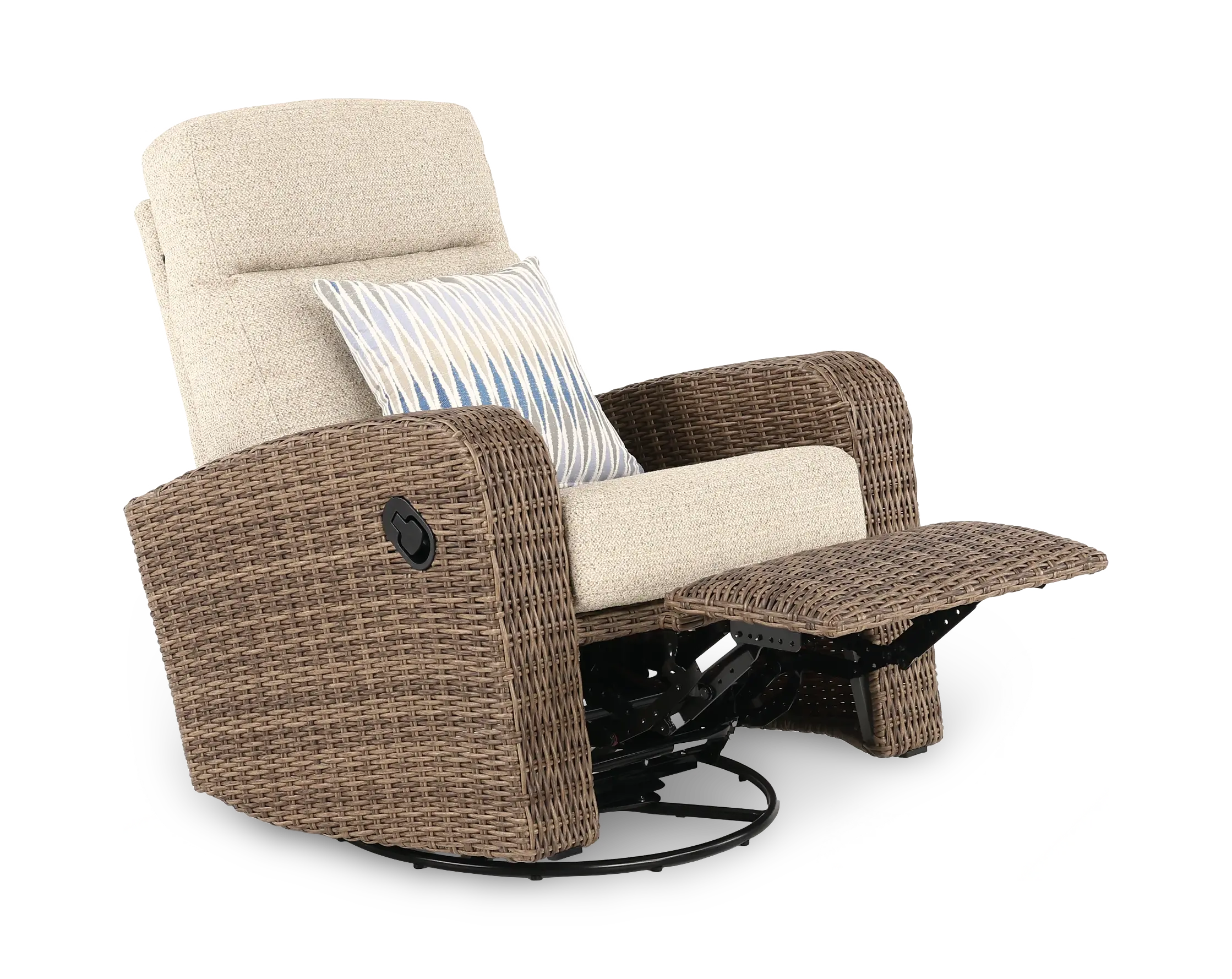 Pebble Beige Swivel and Glide Patio Recliner-5