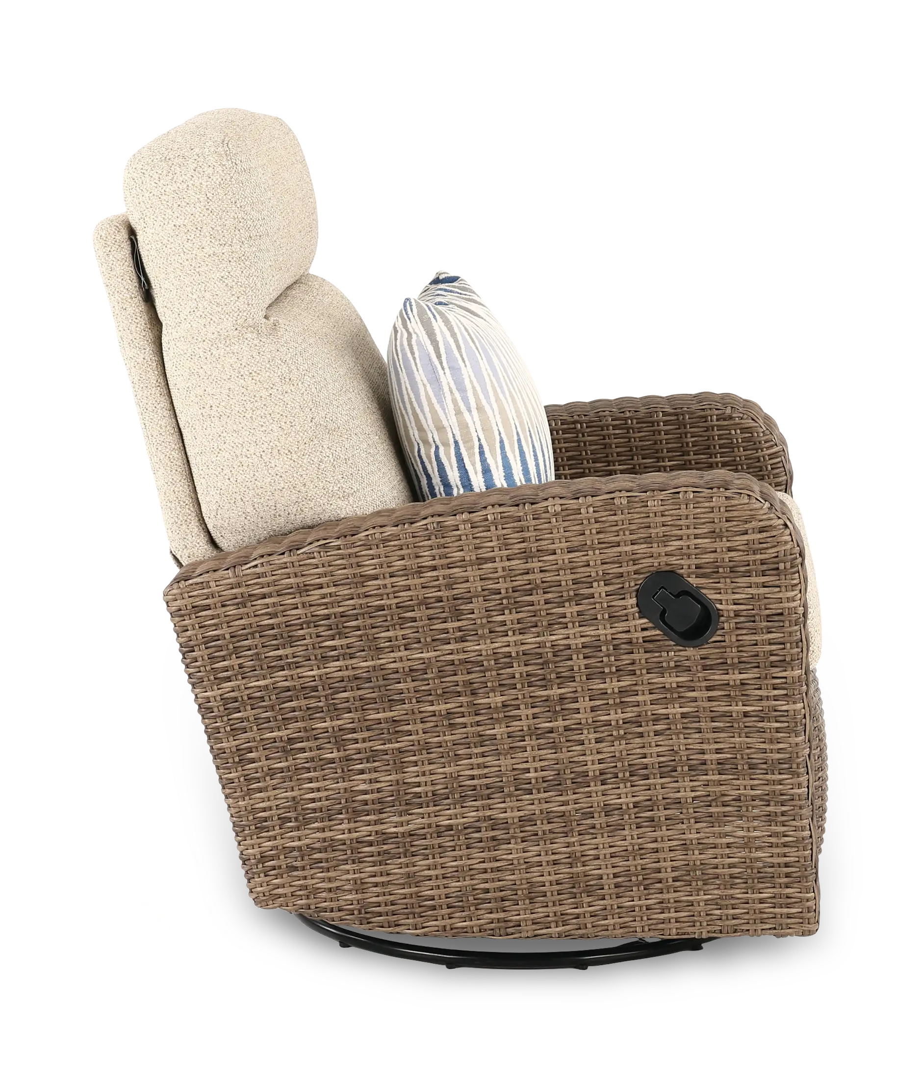 Pebble Beige Swivel and Glide Patio Recliner-6