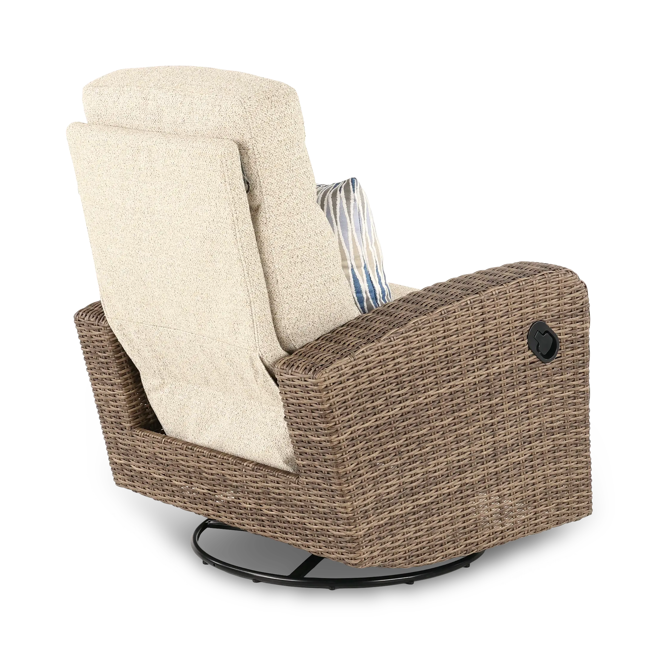 Pebble Beige Swivel and Glide Patio Recliner-7