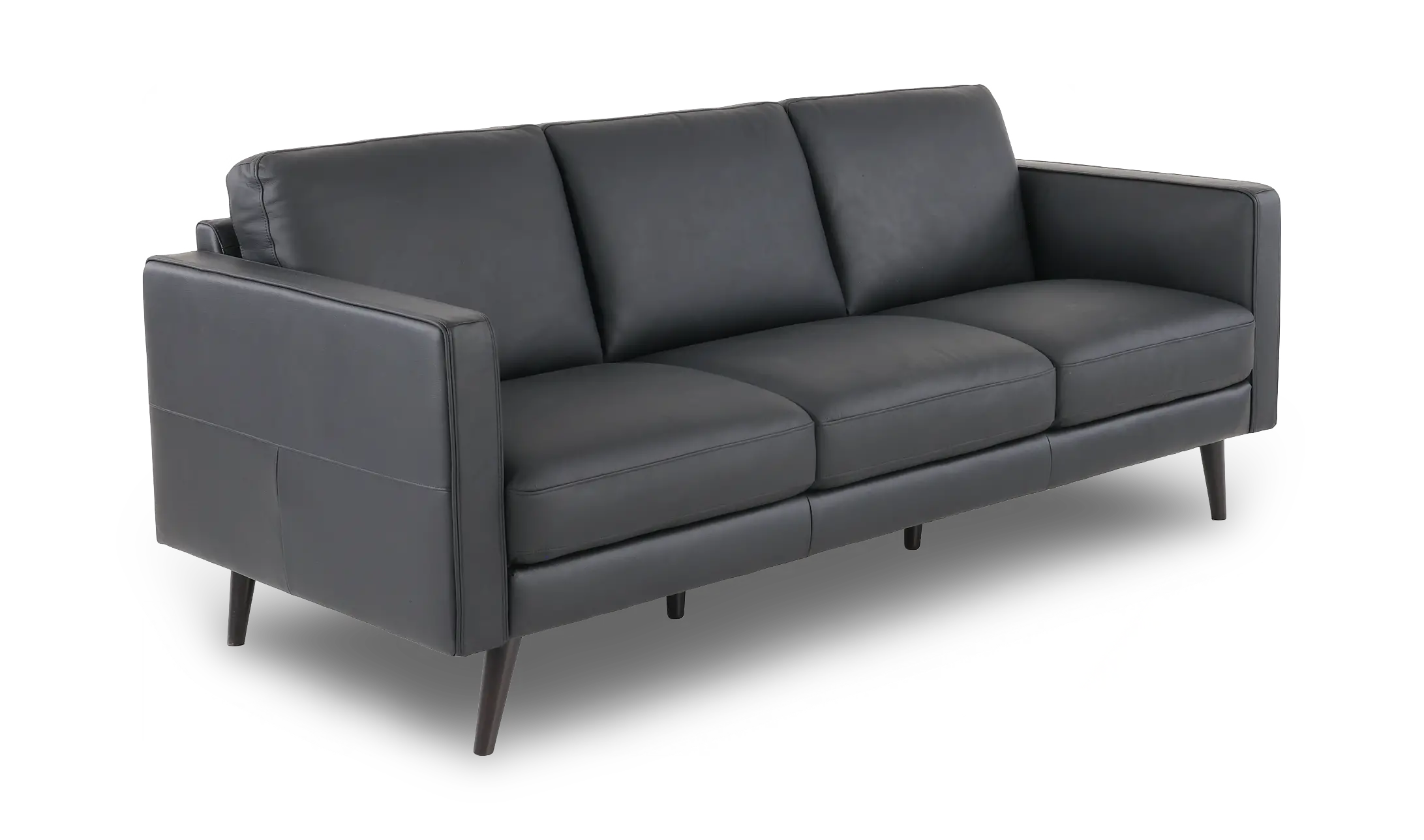 C092-064/A0D5 Destrezza Black Leather Sofa-1