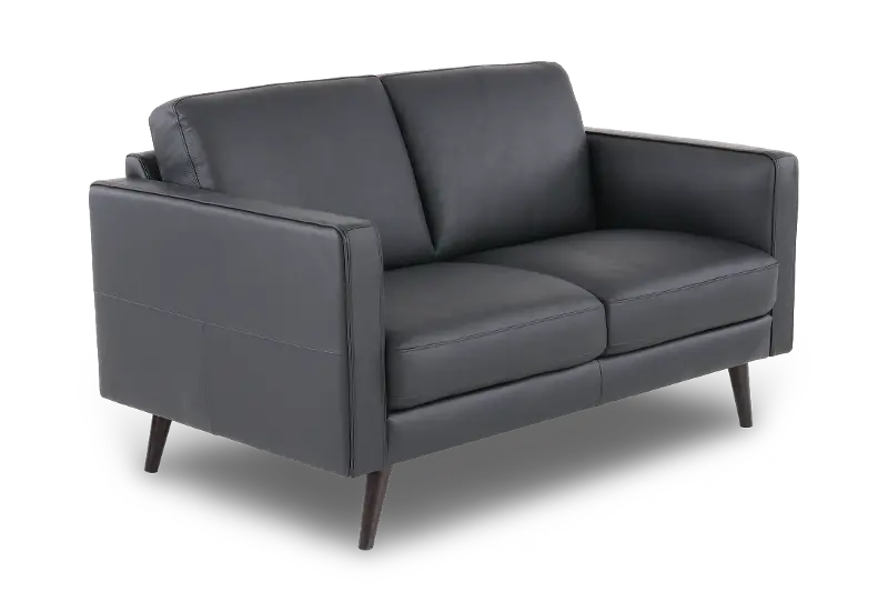 Destrezza Black Leather Loveseat