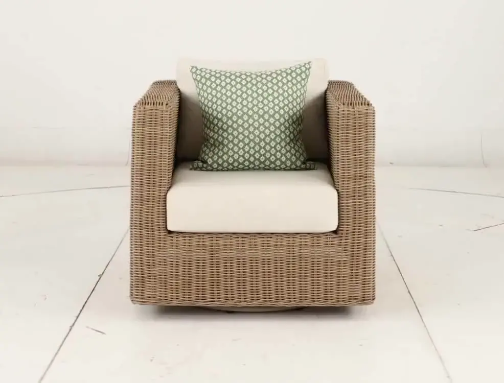 Huntington Beige Patio Swivel Lounge Chair-10